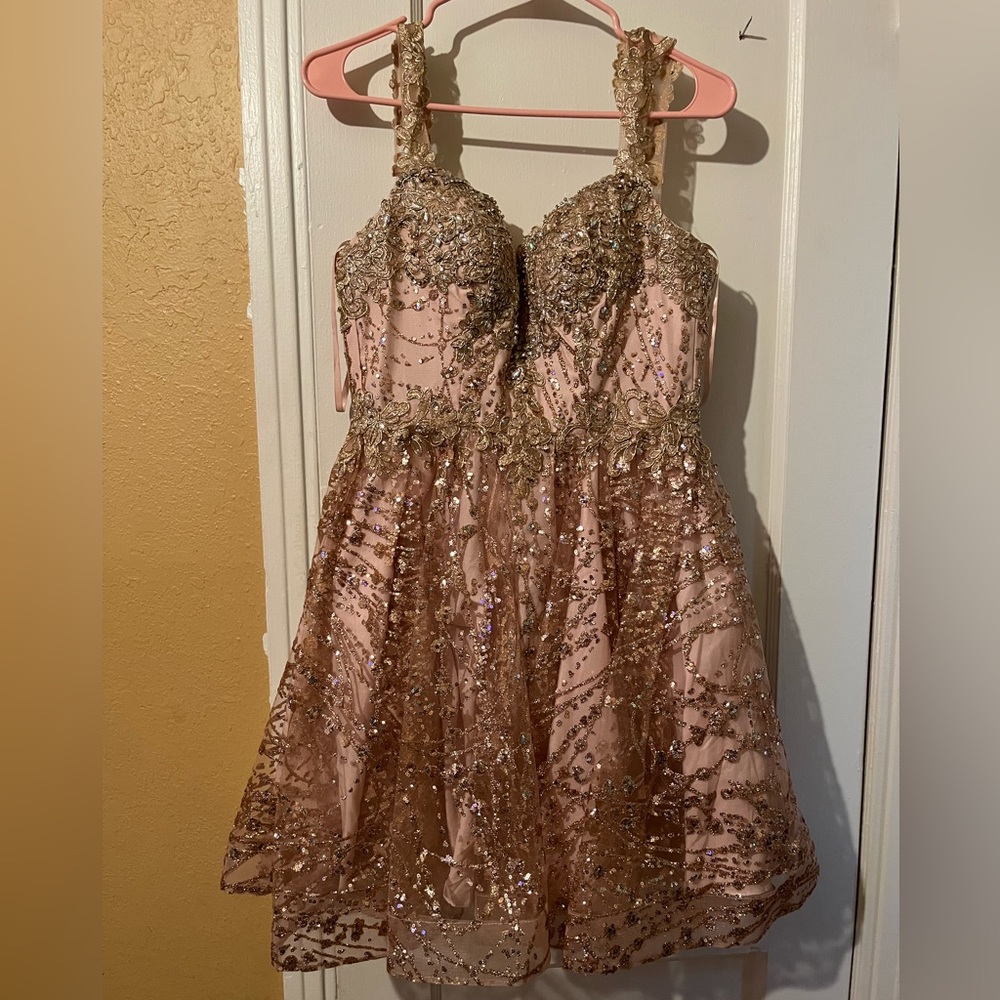 Dama Quinceñera Sequince Dress.
